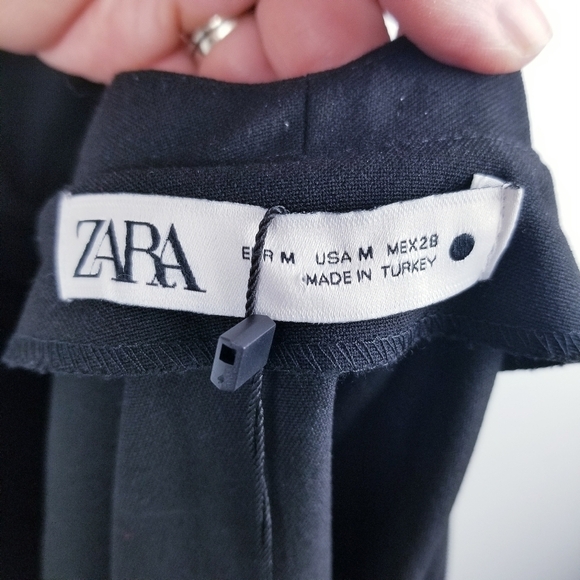 Zara Black Surplice V-Neck Spaghetti Strap Night Out Mini Dress NWT Medium - Picture 10 of 14